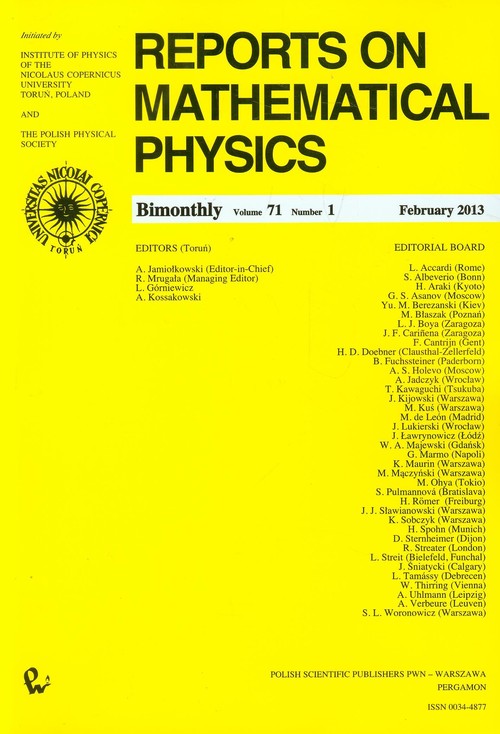 Reports on Mathematical Physics 71/1/2013