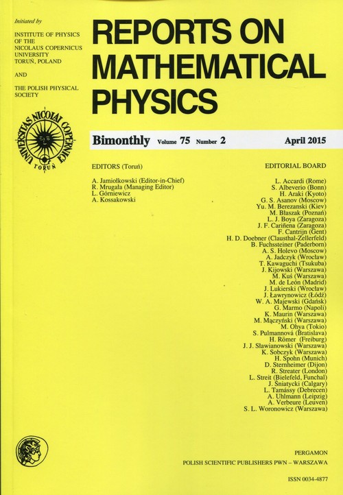 Reports on Mathematical Physics 75/2 2015 Pergamon