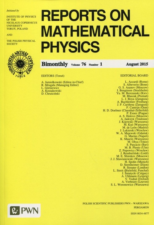 Reports on Mathematical Physics 76 2015 kraj