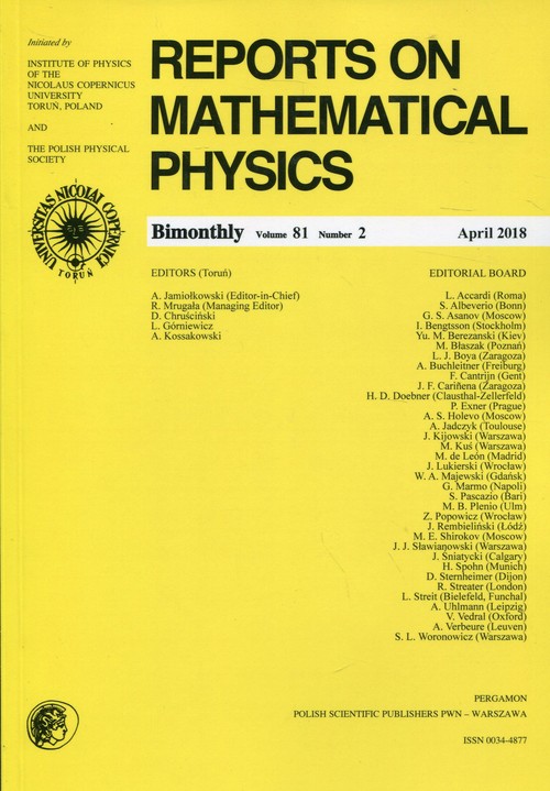 Reports on Mathematical Physics 81/2 Pergamon