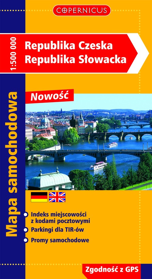 Republika Czeska, Słowacja - mapa samochodowa ( skala 1:500 000 )