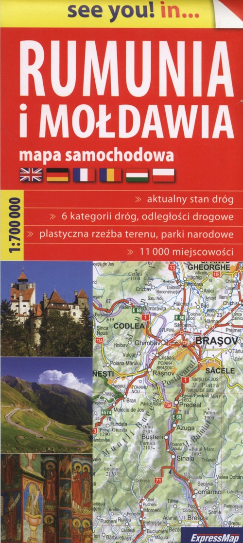 Rumunia i Mołdawia Mapa samochodowa 1:700 000