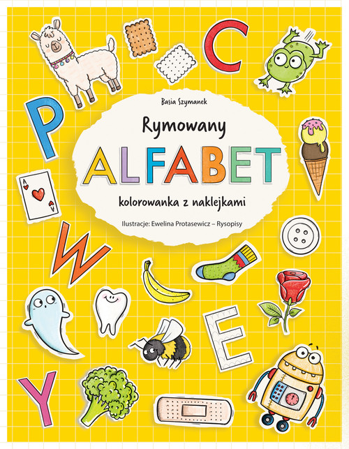 Rymowany alfabet. Kolorowanka z naklejkami
