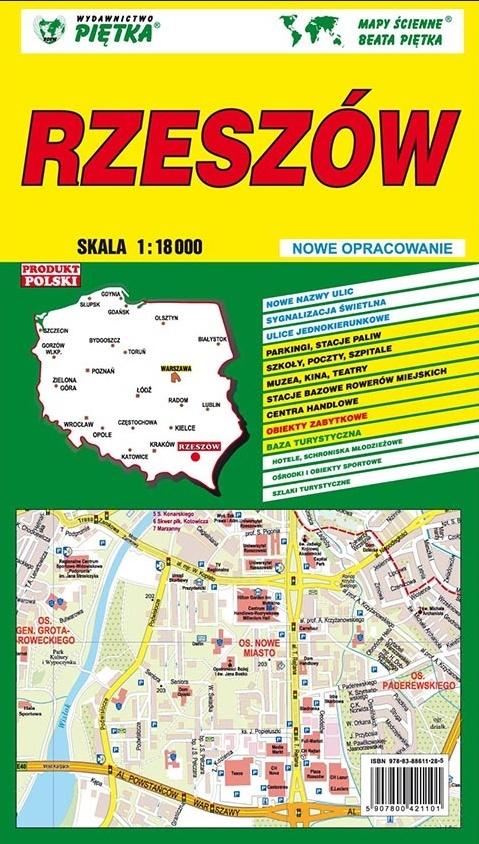 Rzeszów 1:18 000 plan miasta PIĘTKA