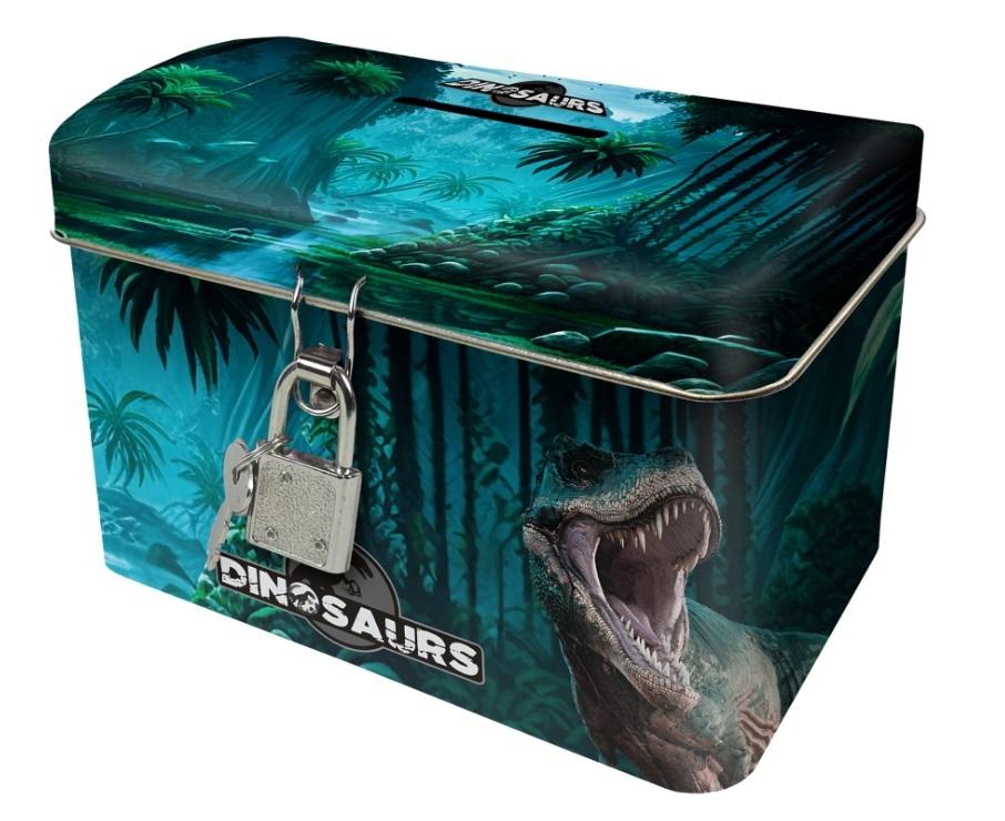 Skarbonka z kłódką kuferek A Dinozaur 19