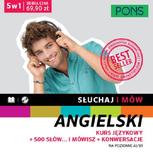 Słuchaj i mów Angielski Kurs językowy + 500 słów i mówisz + Konwersacje
