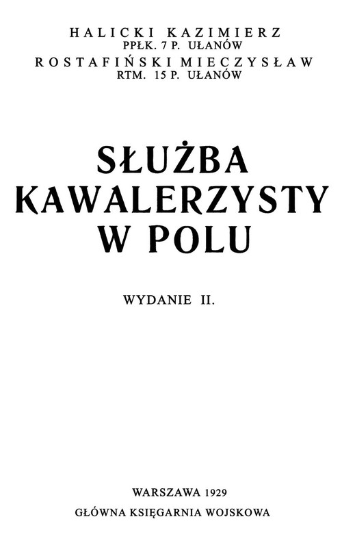 Służba kawalerzysty w polu