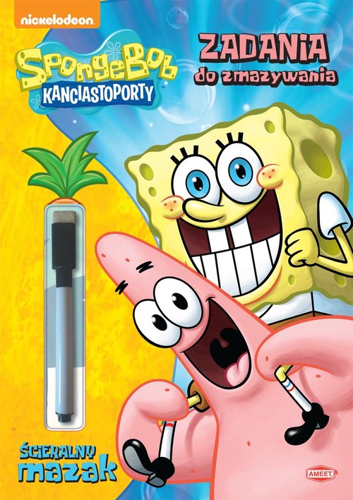 SpongeBob Kanciastoporty. Zadania do zmazywania + ścieralny mazak