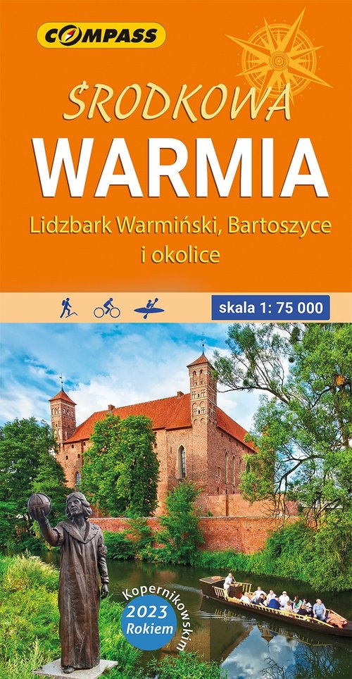 Środkowa Warmia mapa laminowana
