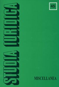 Studia Iuridica Tom 45 Miscellanea