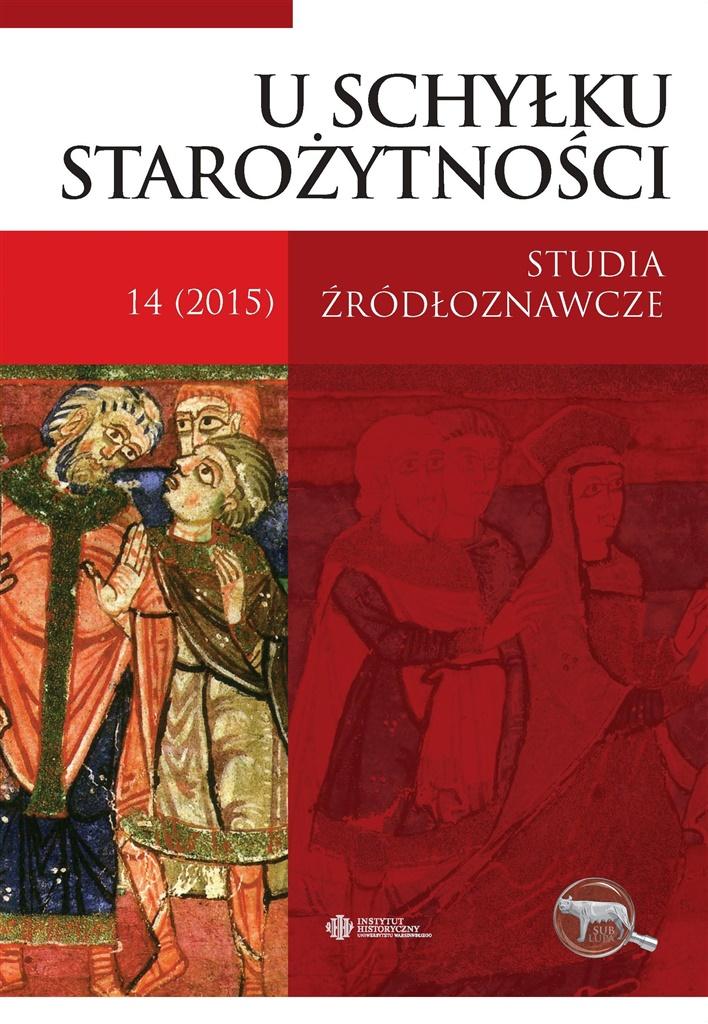 Studia źródłoznawcze 14 U schyłku starożytności