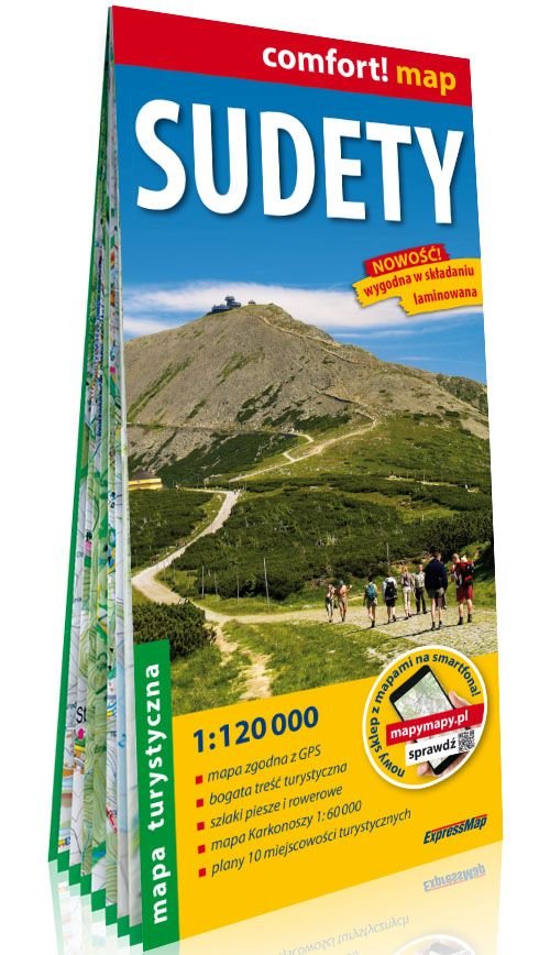 Sudety laminowana mapa turystyczna 1:120 000
