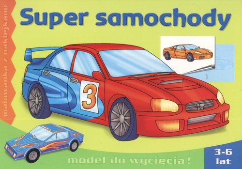 Super samochody. Model do wycięcia, 3-6 lat