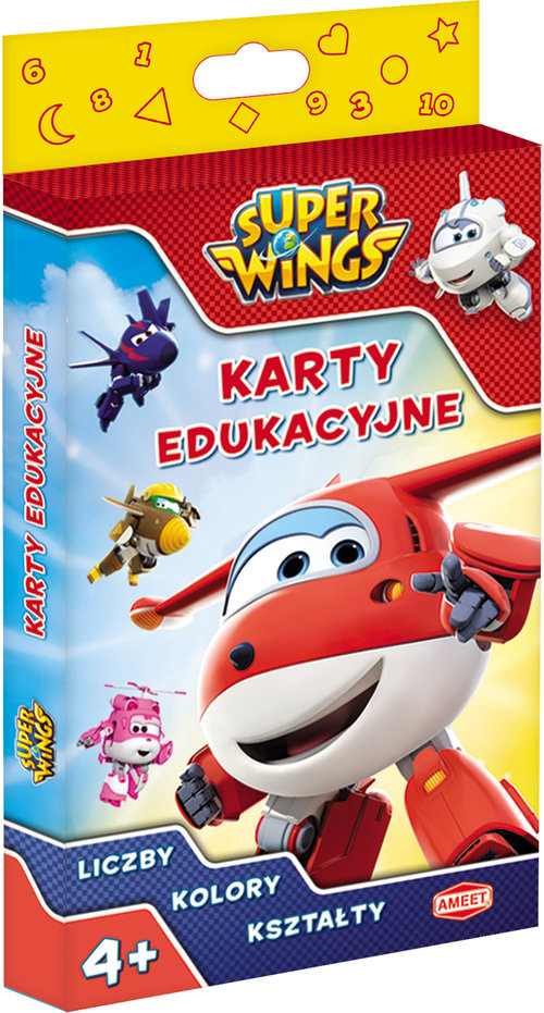 Super Wings karty edukacyjne Liczby kolory kształty