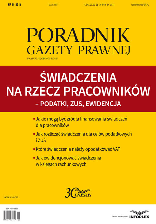 Świadczenia na rzecz pracowników - Podatki, ZUS, Ewidencja