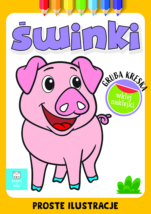 Świnki z naklejkami gruba kreska
