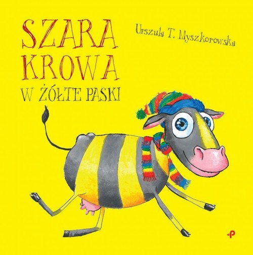 Szara krowa w żółte paski