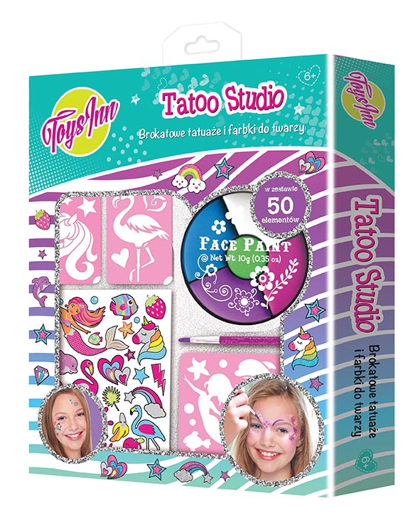 Tattoo Studio Brokatowe tatuaże i farbki do twarzy