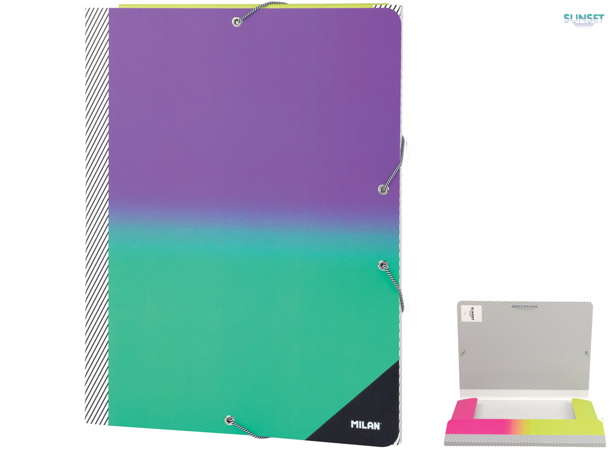 Teczka A4 Milan SUNSET cienka z gumką