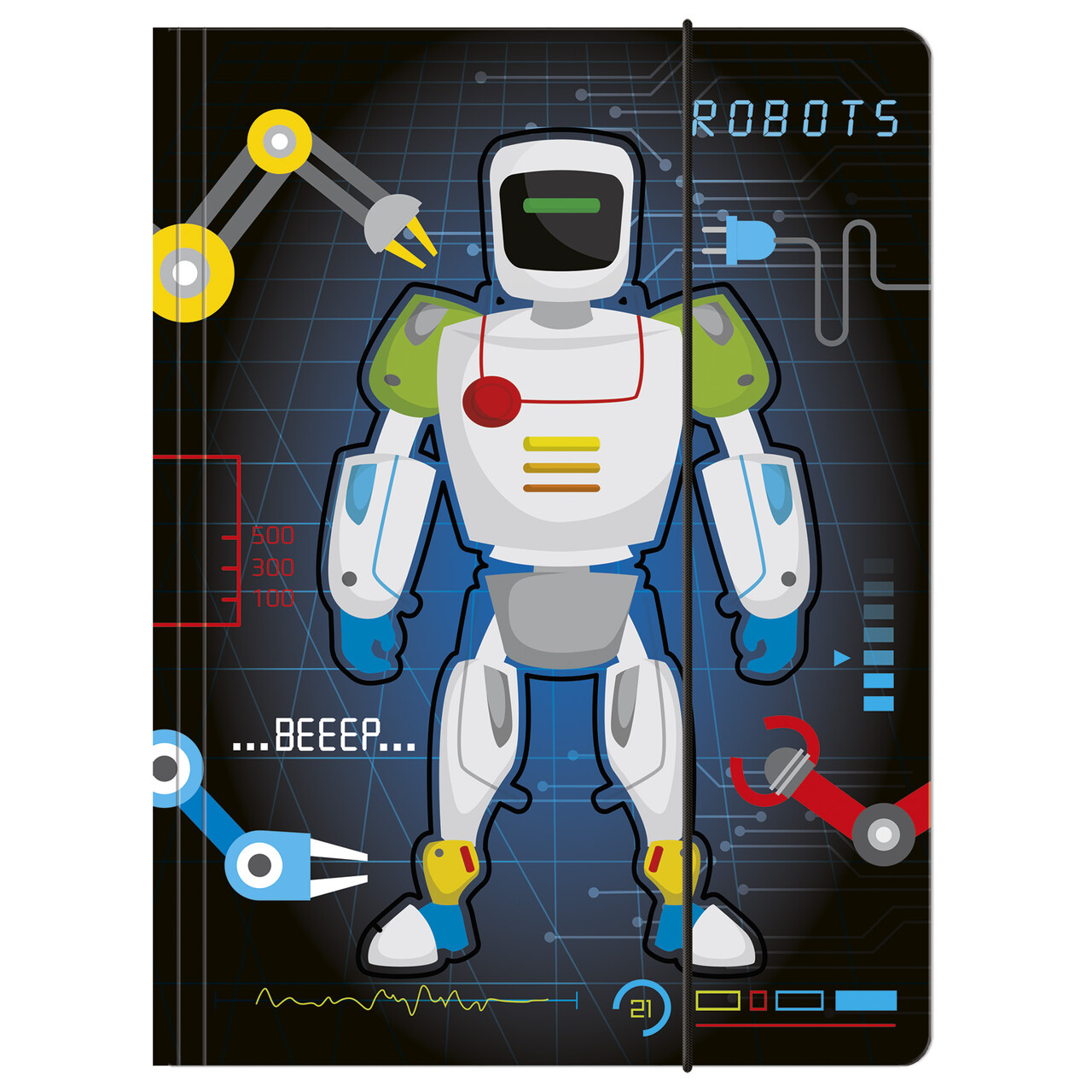 Teczka A4 z gumką Derform Roboty 11