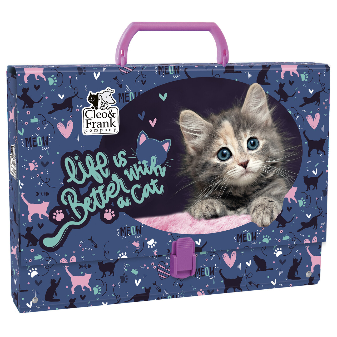Teczka twarda z rączką Derform Cleo i Frank 30 kot