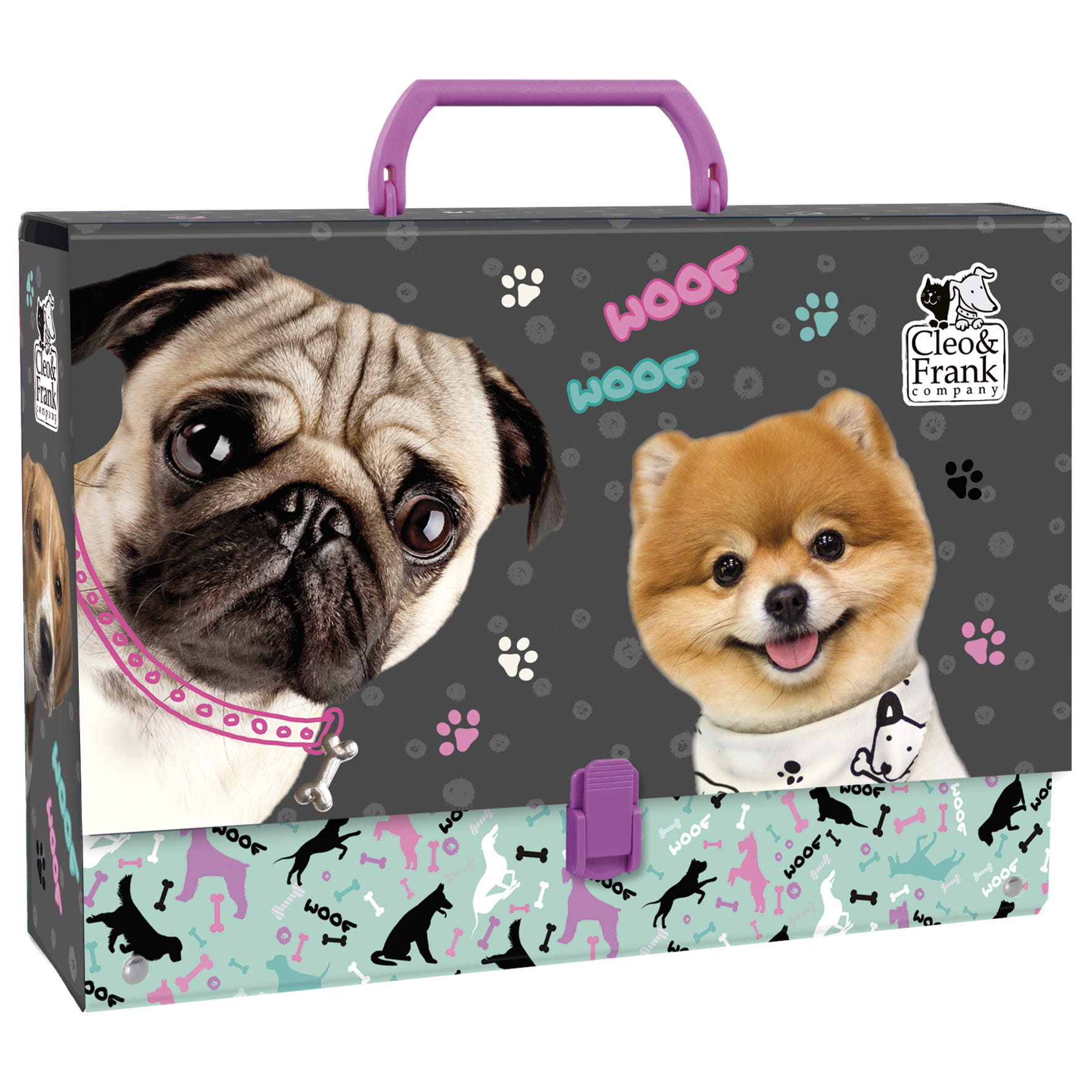 Teczka z rączką gruba Cleo i Frank 28 pies