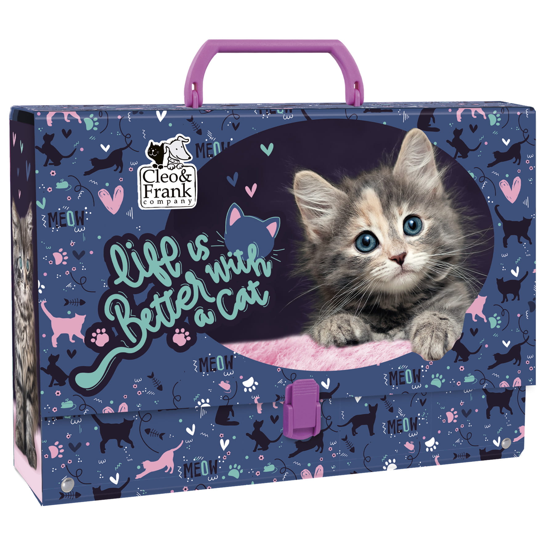 Teczka z rączką gruba Cleo i Frank 30 kot