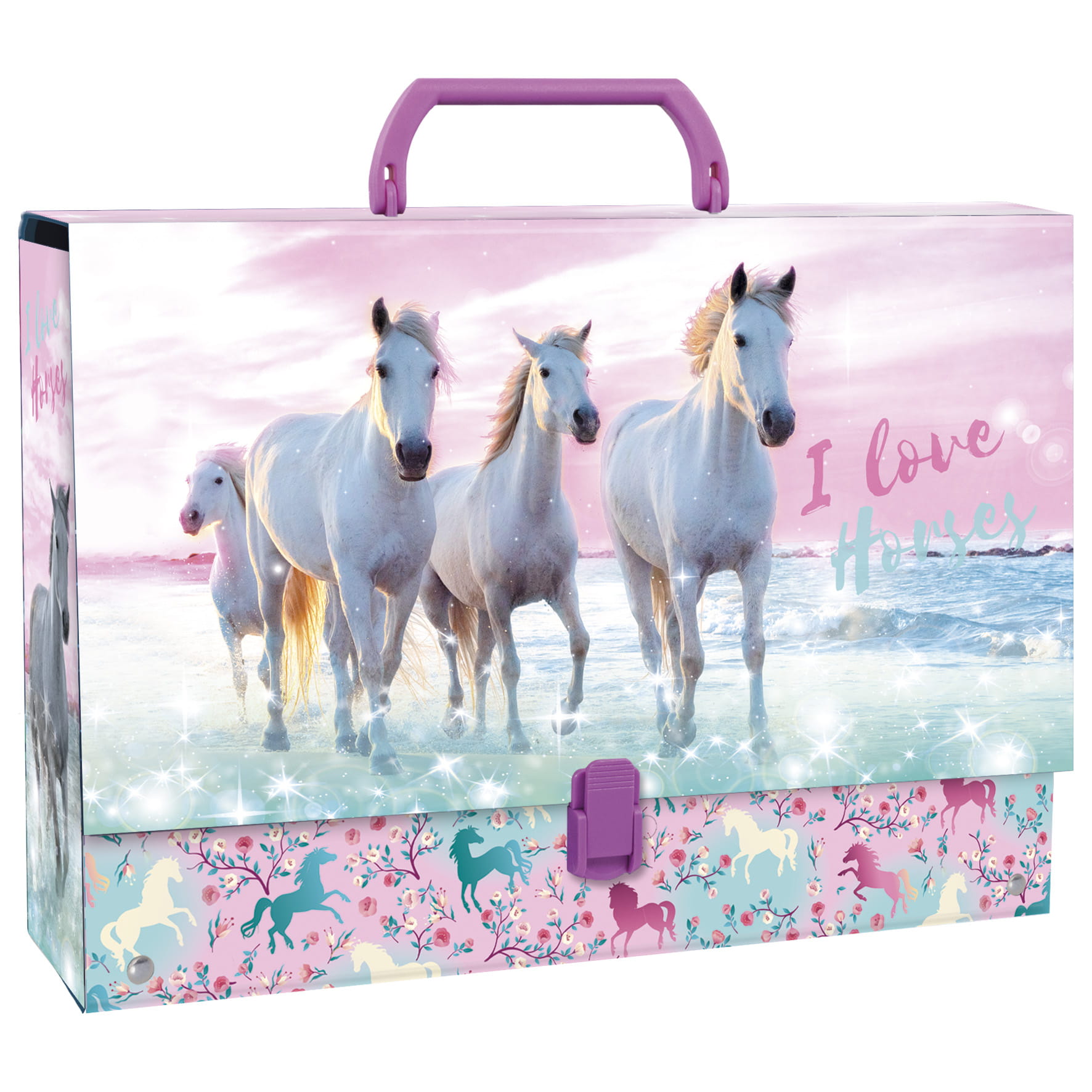 Teczka z rączką gruba konie 22