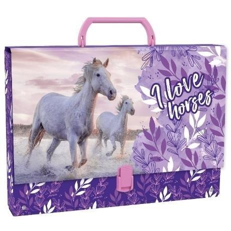 Teczka z rączką gruba konie 25