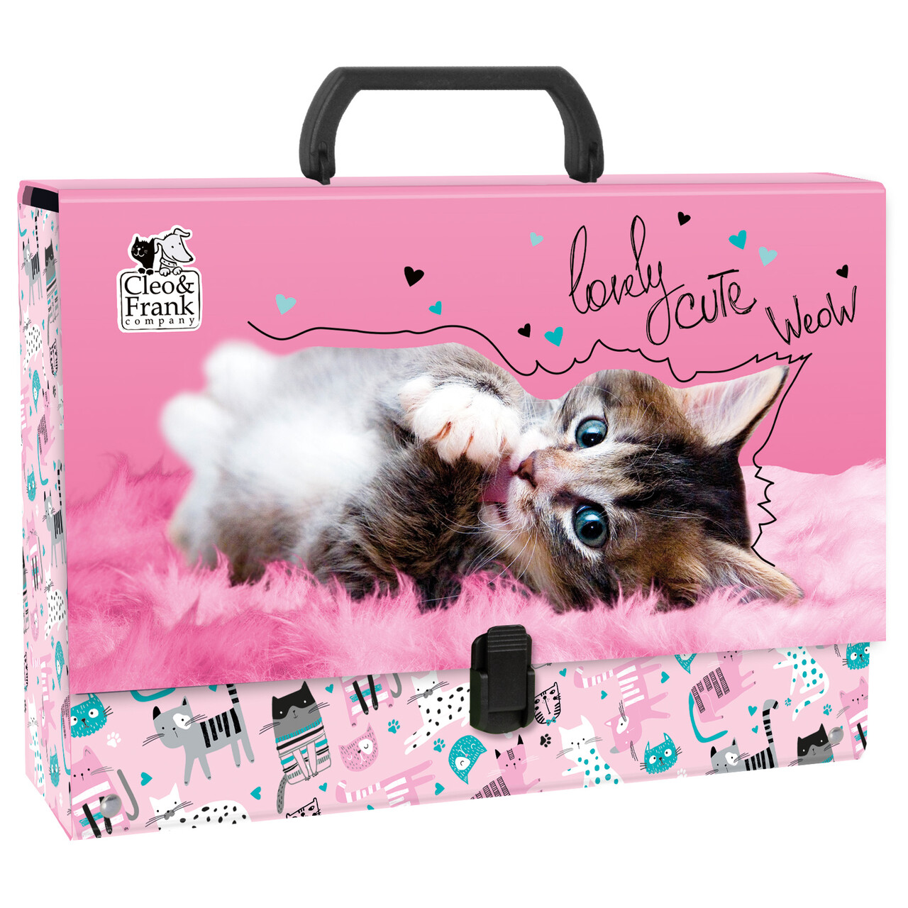 Teczka z rączką gruba Cleo i Frank Kot 35