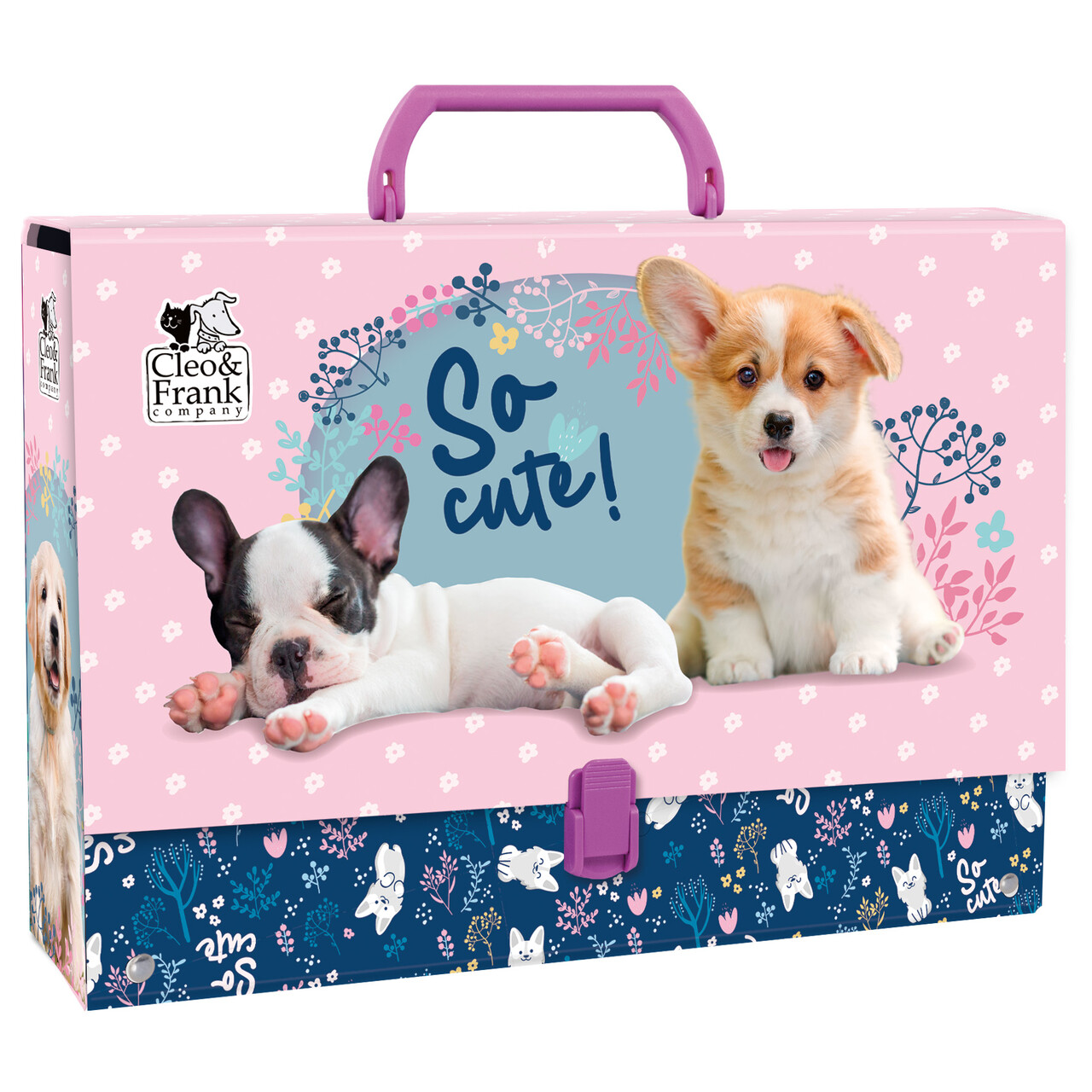 Teczka z rączką gruba Cleo i Frank Pies 34