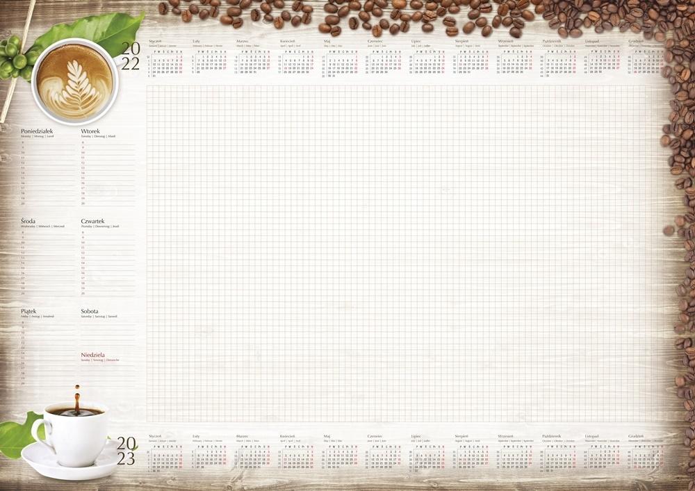 Terminarz Planer 2021 A2 z listwą MiP Kawa