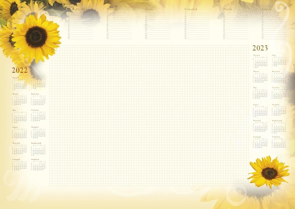 Terminarz Planer 2021 A2 z listwą MiP Słoneczniki