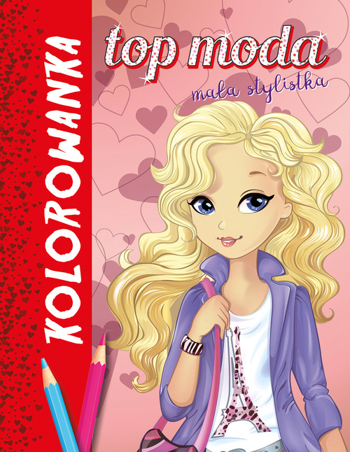 Top moda Mała stylistka. Kolorowanka czerwona