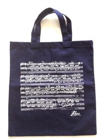 Torba granatowa - nuty Chopina