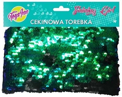 Torebka cekinowa zielono-czarna stn 1528