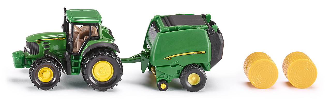 Traktor John Deere z prasą