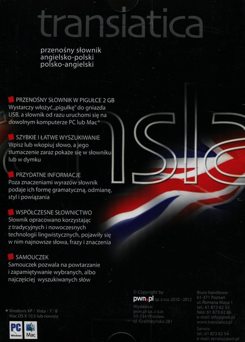 Translatica przenośny słownik angielsko-polski polsko-angielski