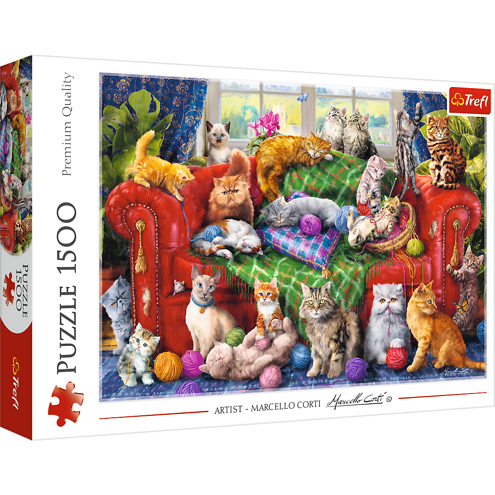 Trefl puzzle 1500 Kociaki na sofie