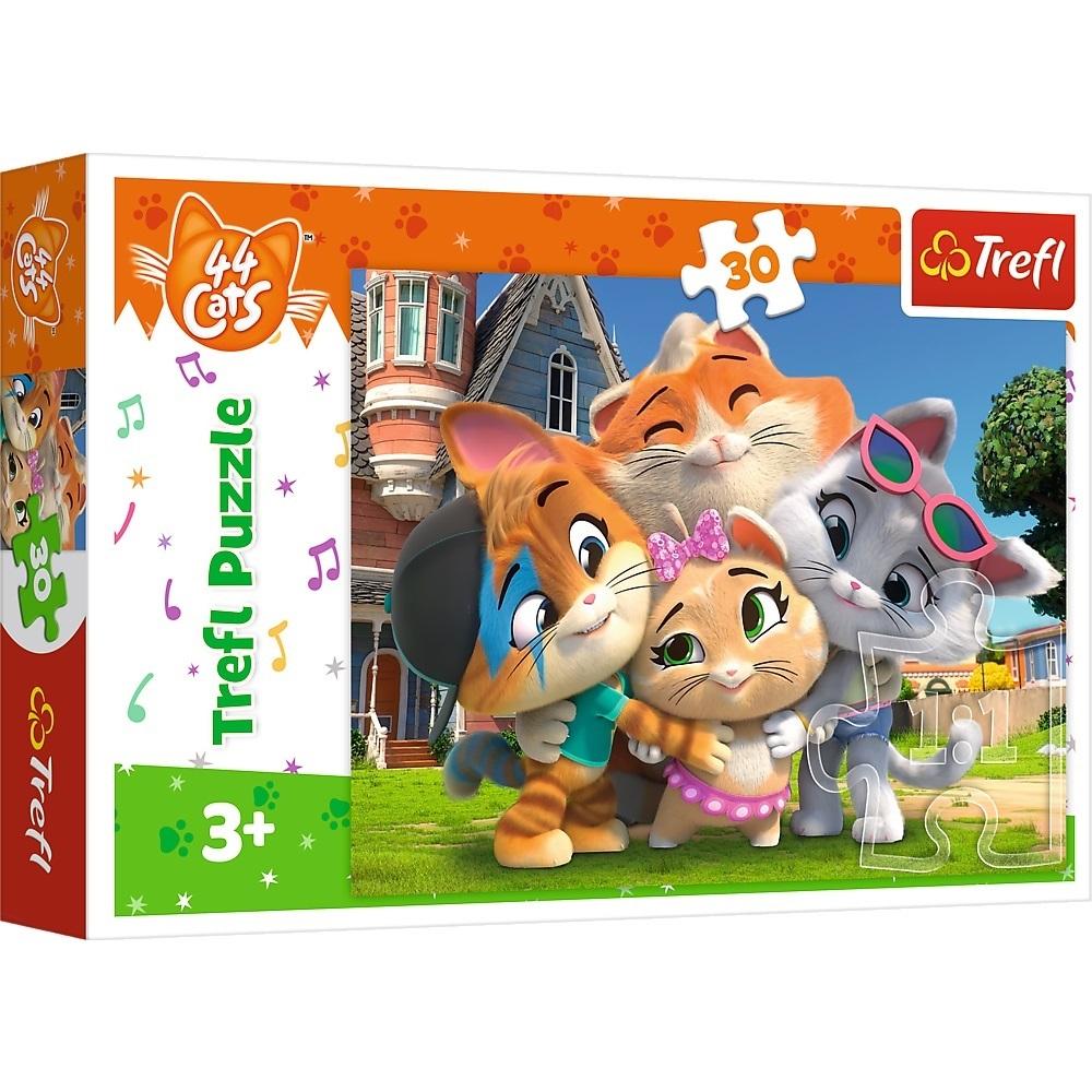 Trefl puzzle 30 Przyjaźń w kociej krainie 44 cats