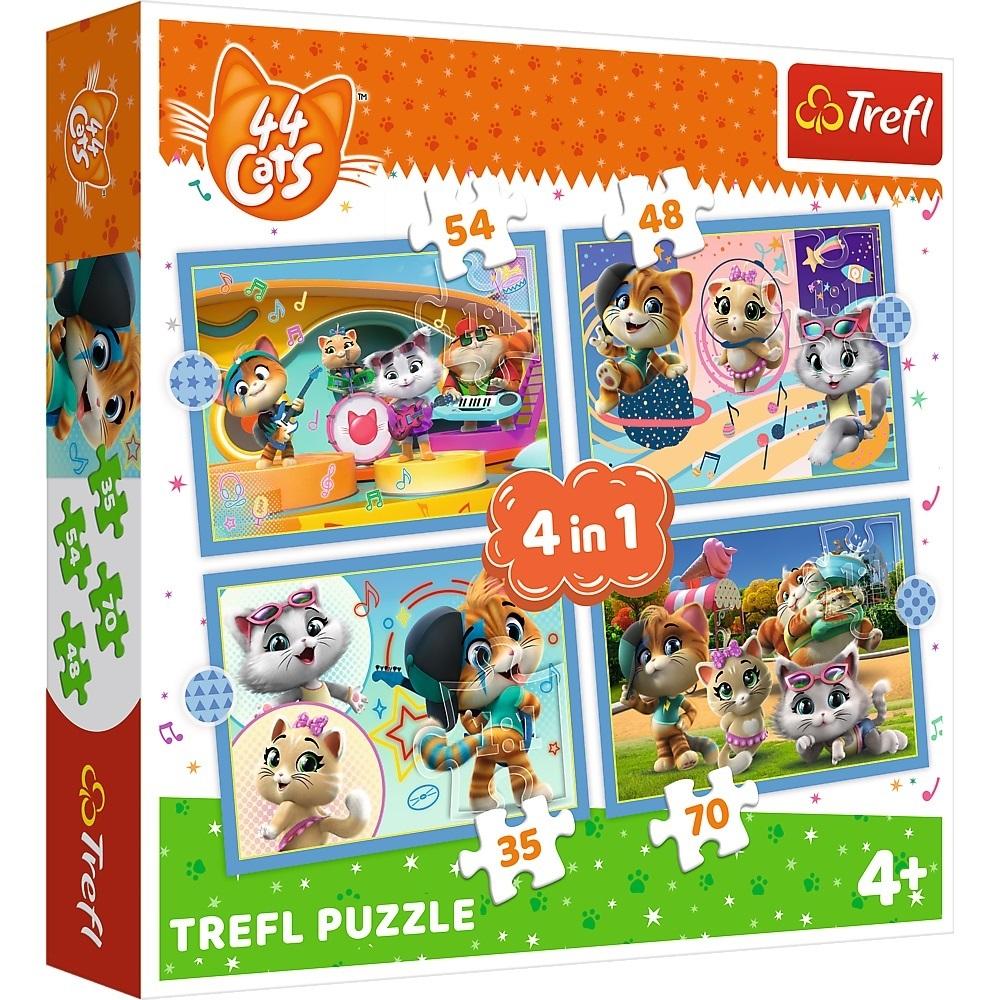 Trefl puzzle 4w1 Kocia ferajna 44 cats