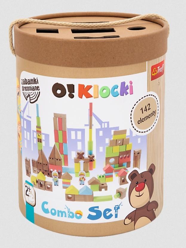 Trefl Zabawka drewniana Klocki combo 142 szt