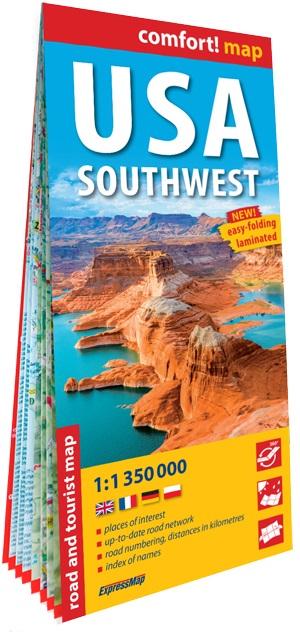 USA południowo-zachodnie (USA Southwest) laminowana mapa samochodowo-turystyczna 1:1 350 000