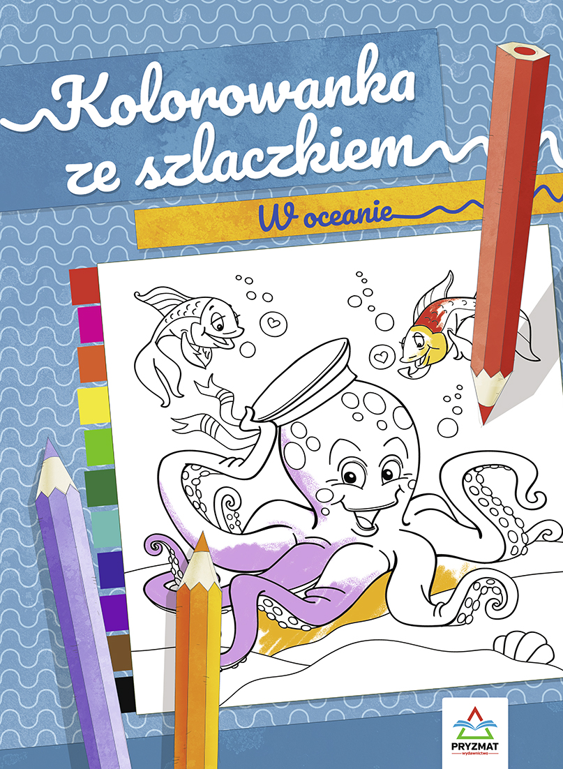 W oceanie. Kolorowanka ze szlaczkiem