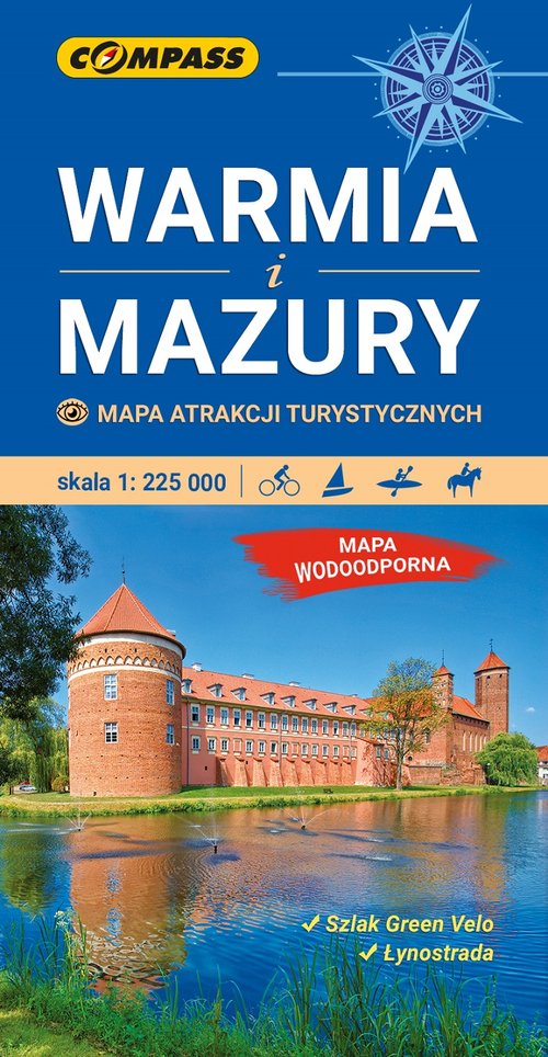 Warmia i Mazury mapa atrakcji turystycznych wersja laminowana