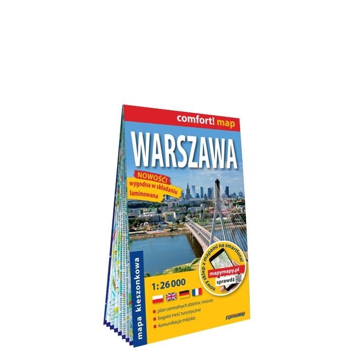 Warszawa kieszonkowy laminowany plan miasta 1:26 000