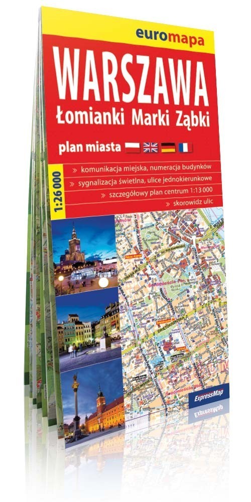 Warszawa, Łomianki, Marki, Ząbki 1:26 00 - papierowy plan miasta