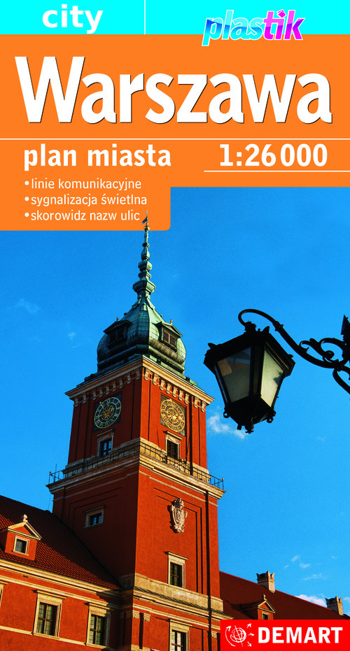 Warszawa plan miasta 1:26 000 mapa samochodowa plastik