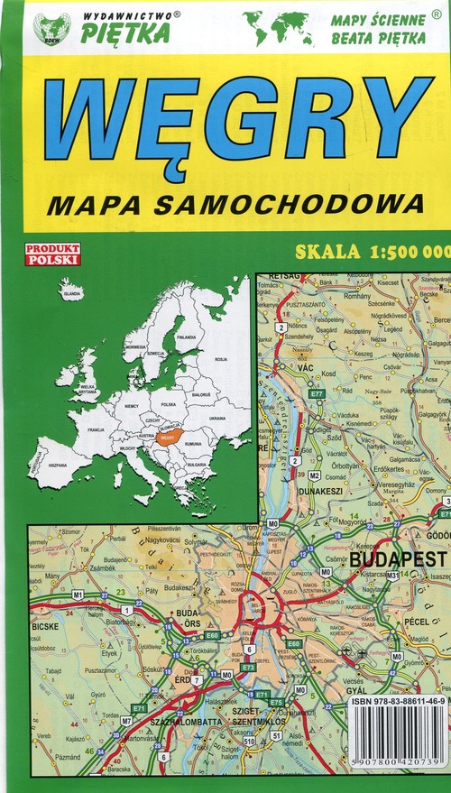 Węgry mapa samochodowa