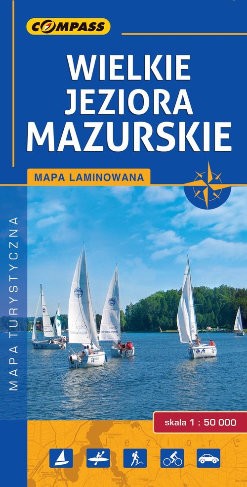 Wielkie Jeziora Mazurskie mapa laminowana